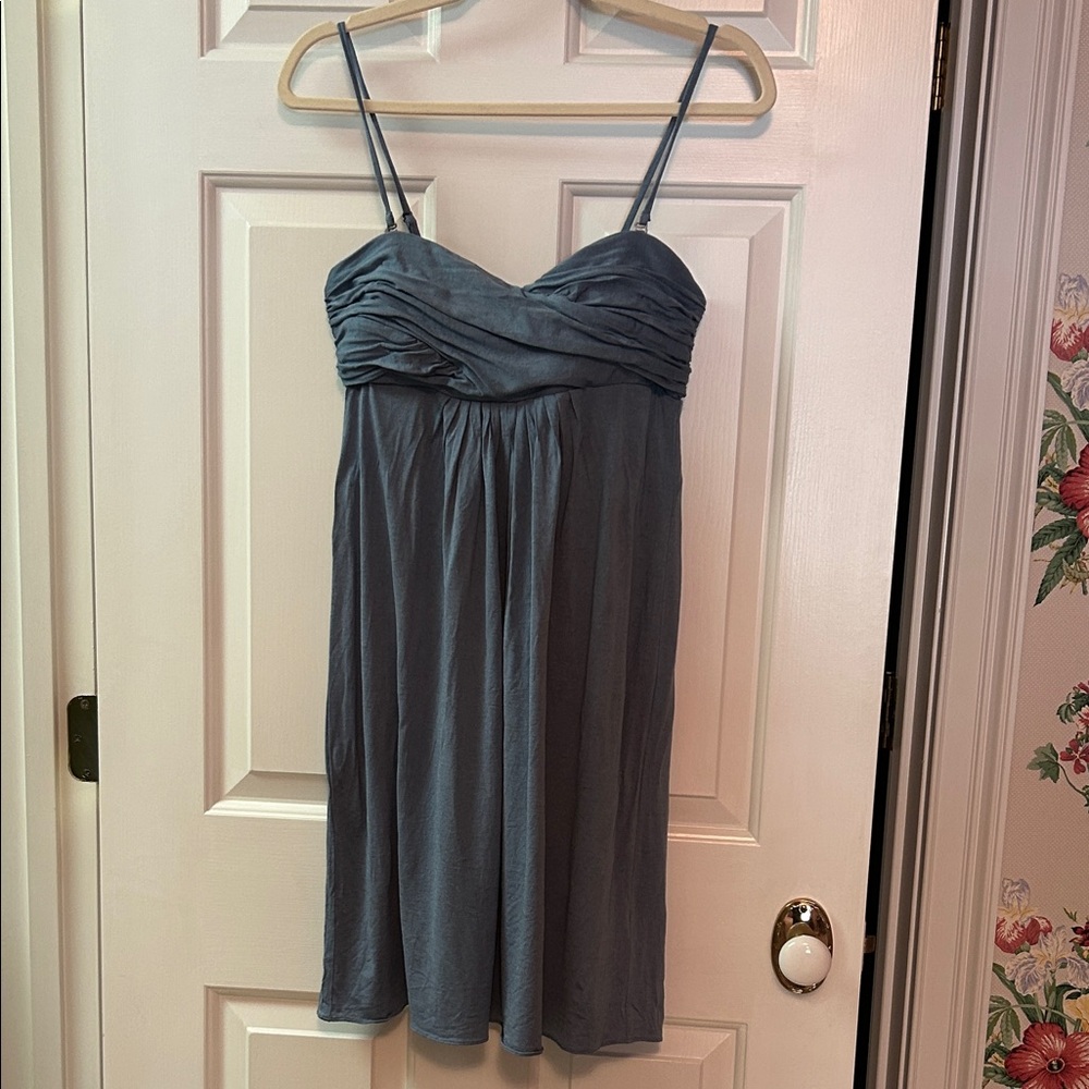 Banana Republic Blue Silk Linen convertible dress